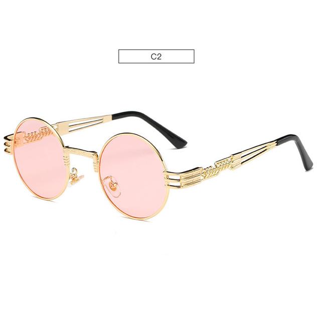 John Lennon Round Steampunk Mirrored Sunglasses