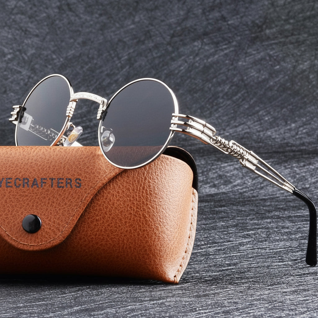 John Lennon Round Steampunk Mirrored Sunglasses