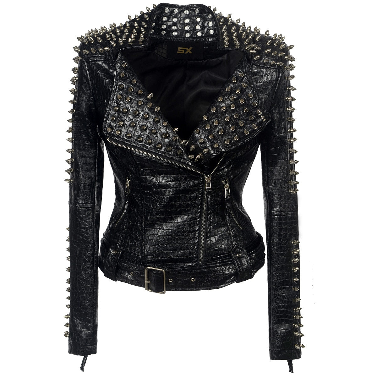 Short Faux Leather Biker Jacket