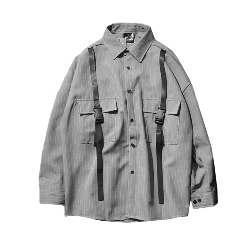 Retro Striped Loose Long-Sleeve Shirt