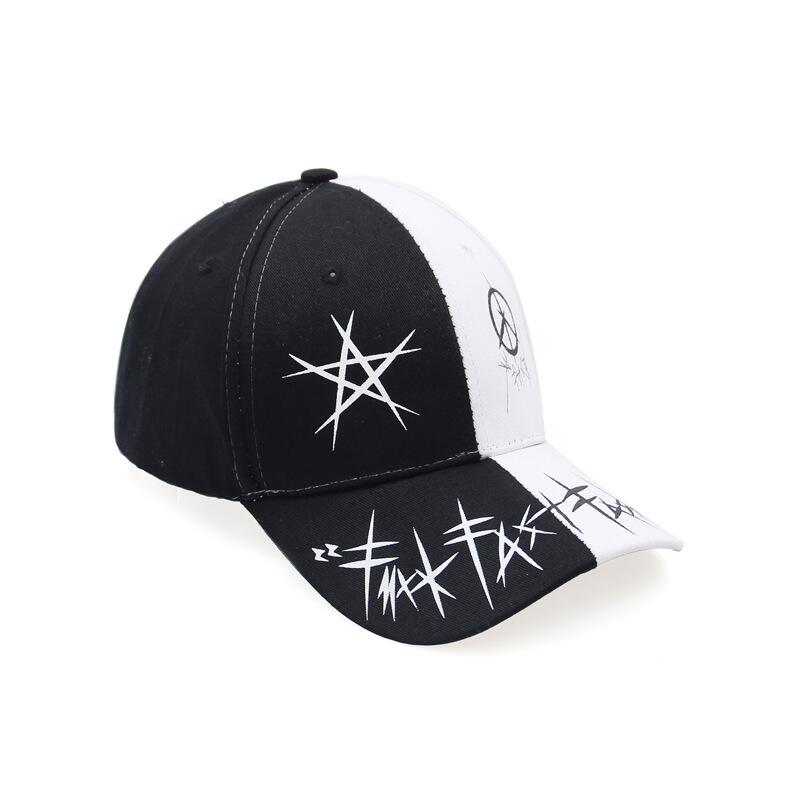 Custom Graffiti Black & White Patchwork Snapback Cap