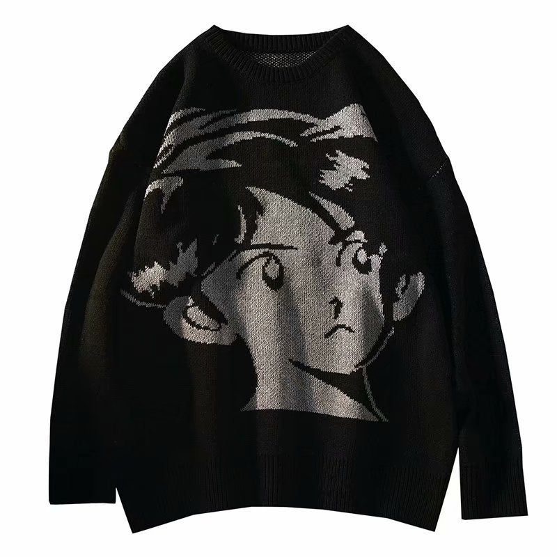 Retro Hip-Hop Knitted Pullover Sweater