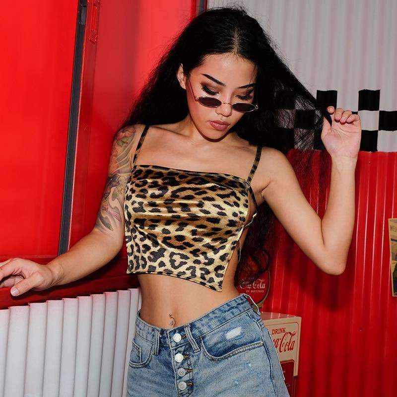 Leopard Print Fitted Tank Top