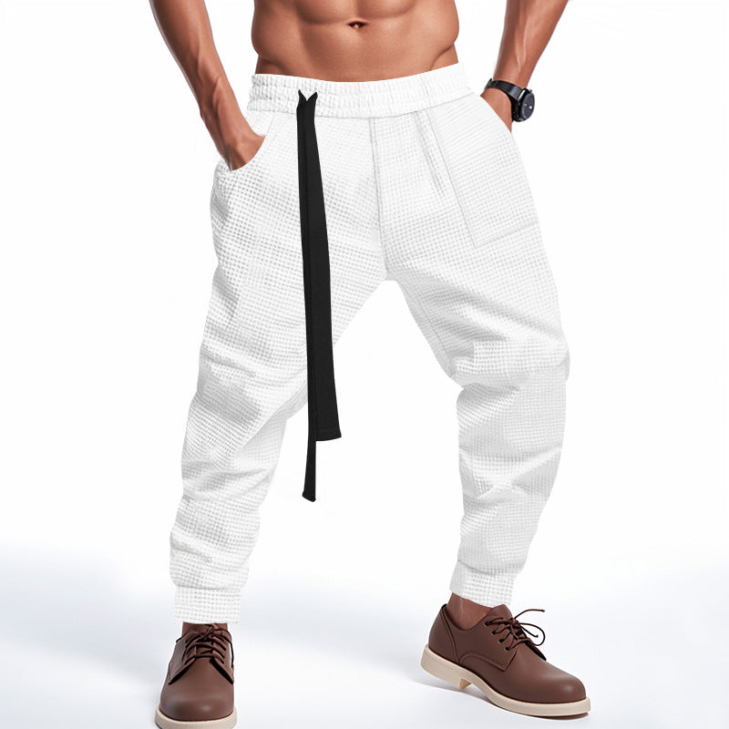 Solid Waffle-Knit Joggers Primordials