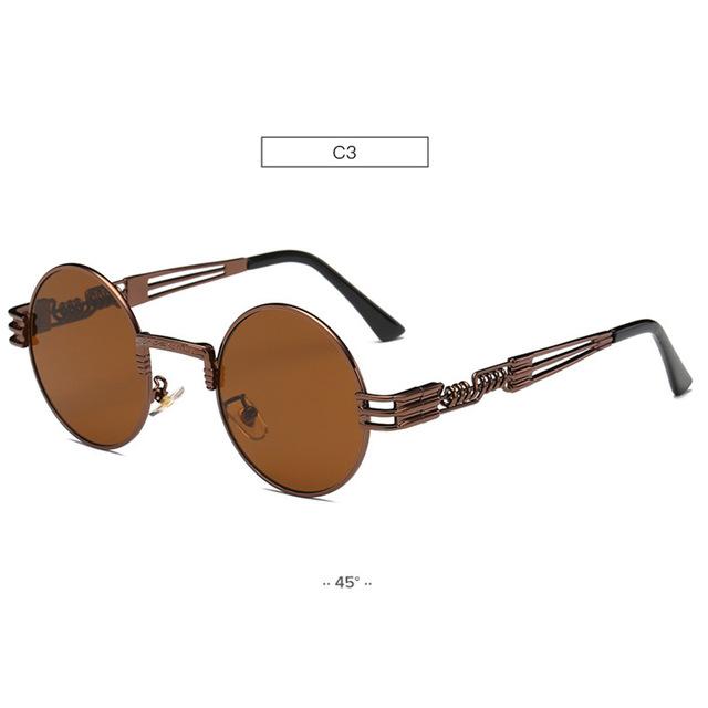 John Lennon Round Steampunk Mirrored Sunglasses