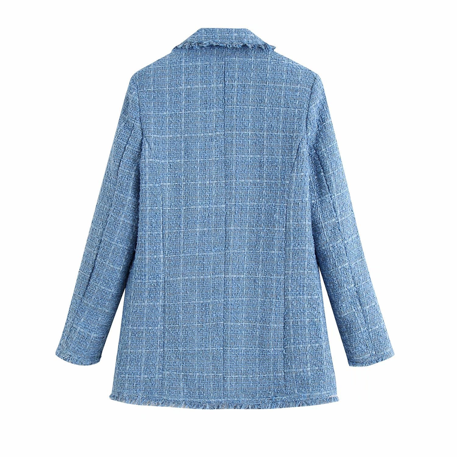 Retro Plaid Tweed Blazer Jacket Primordials