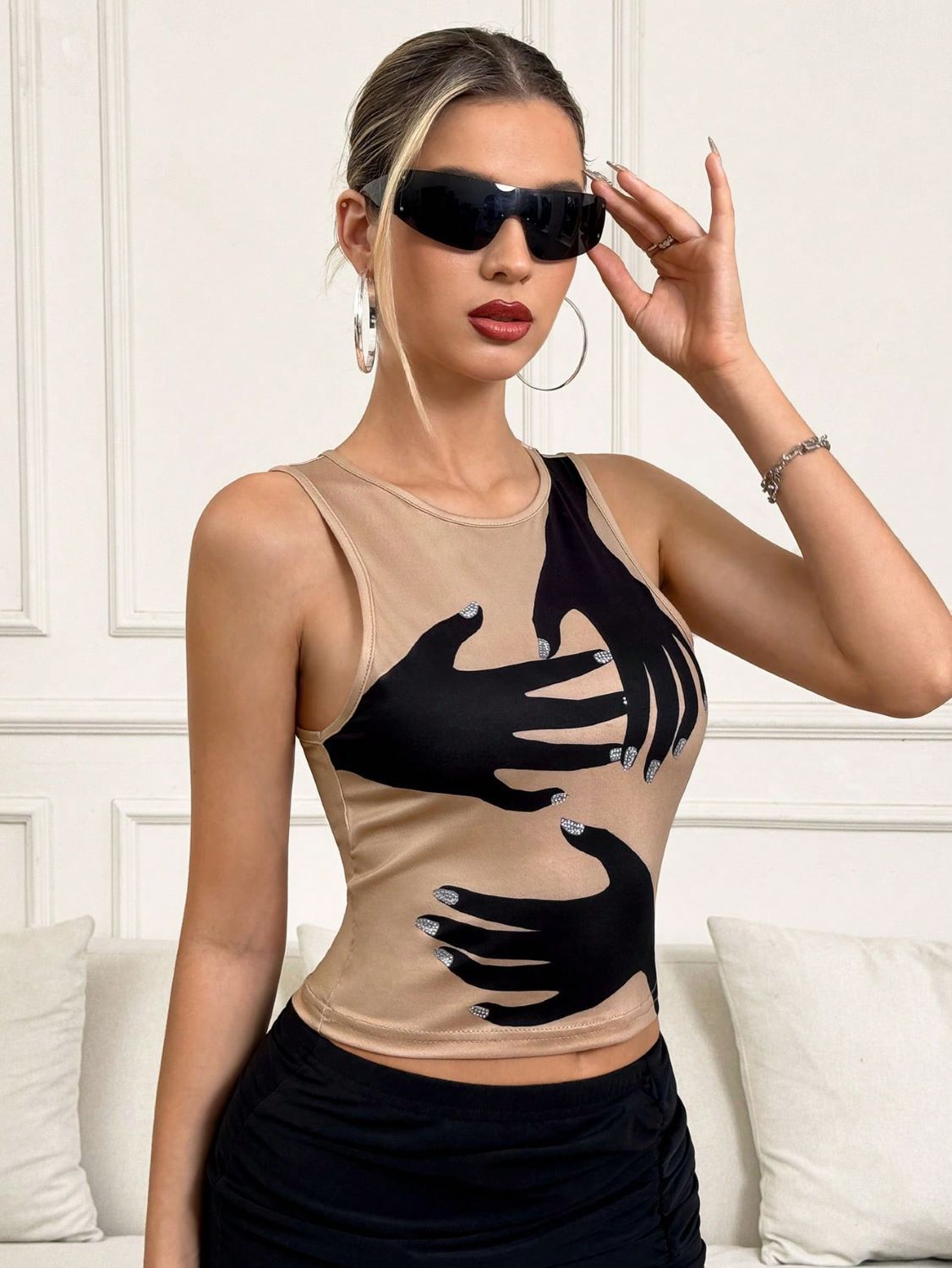 Y2K Hand-Printed Sleeveless Tank