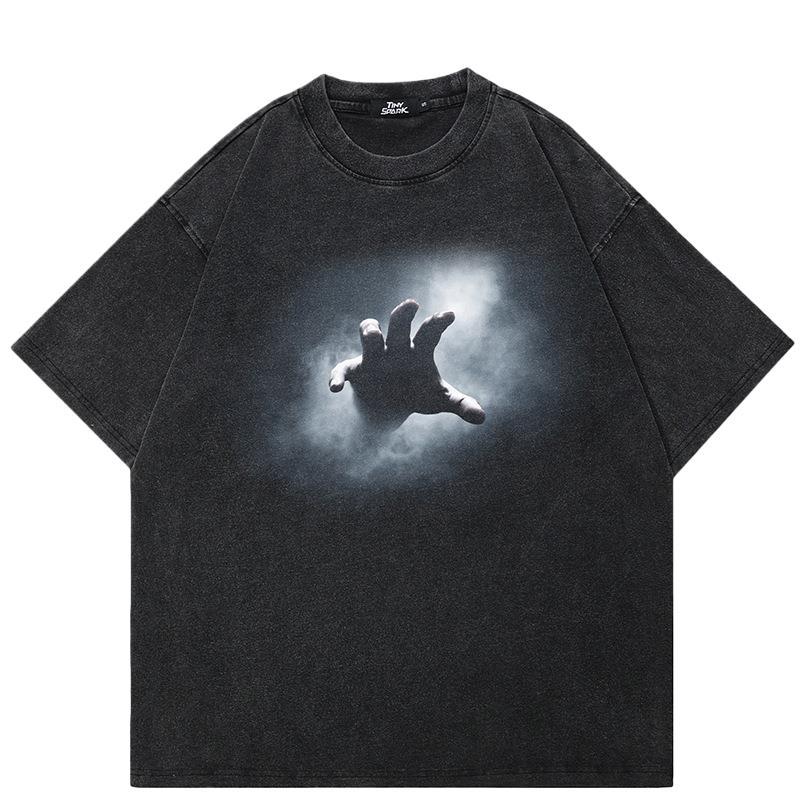 Outstretched Hand Print Oversized Streetwear Tee
