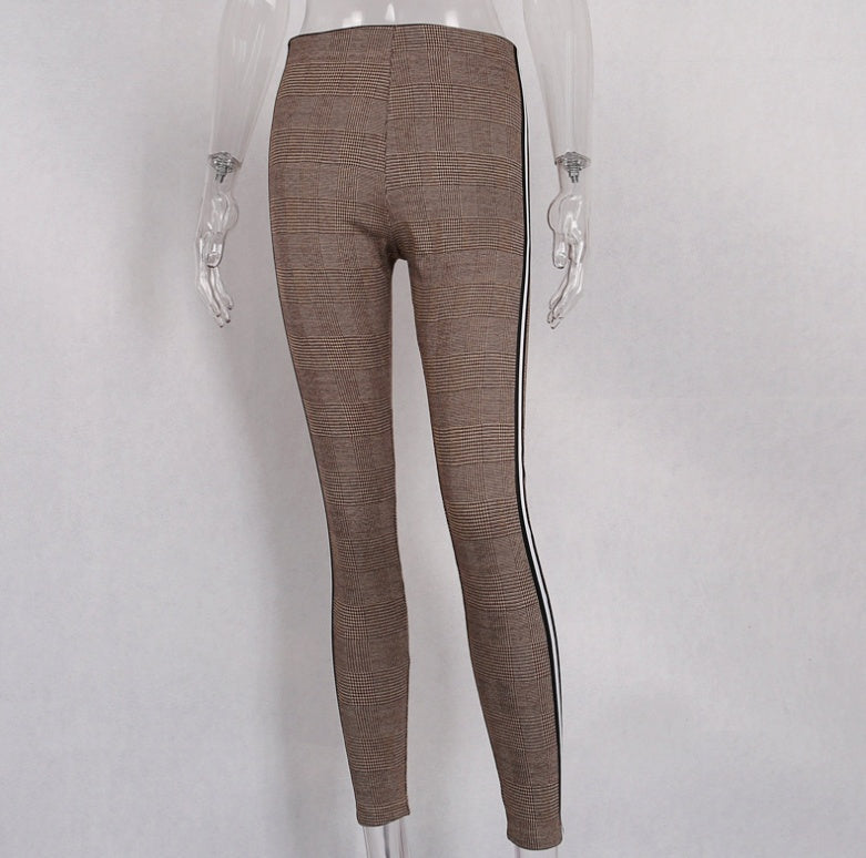 Ribbon High-Waist Stretch Pants