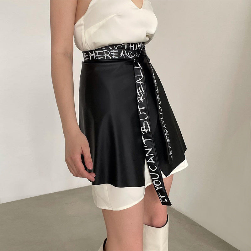 Irregular Leather Peplum Skirt Belt Primordials