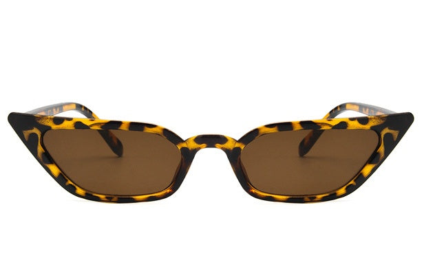 Narrow Cat Eye Candy Color Sunglasses