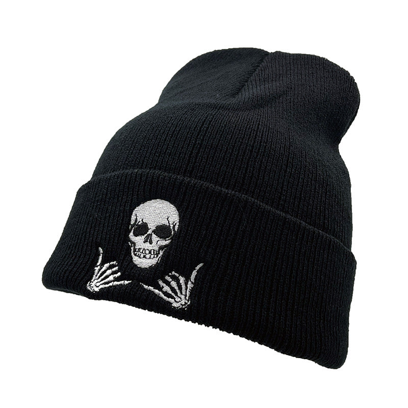 Warm Knit "Grinning Skull" Beanie Hat