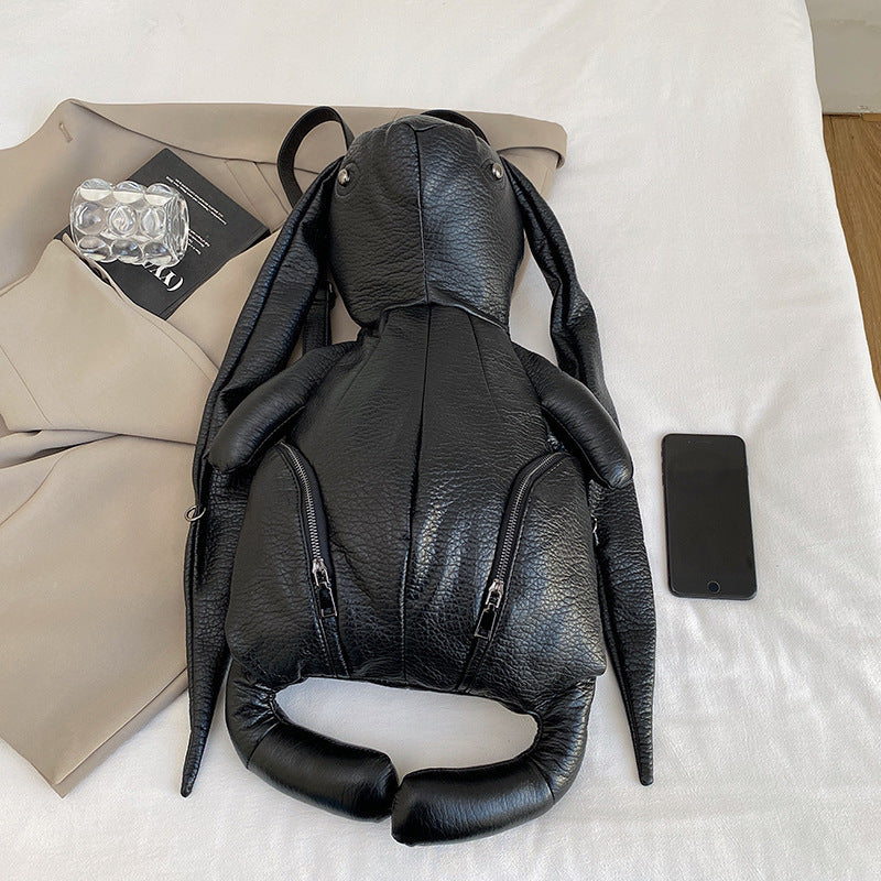 Oversized Bunny Leather Streetwear Backpack Primordials