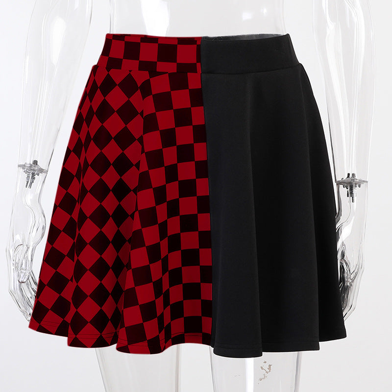 Gothic Plaid A-Line Mini Skirt - Primordials
