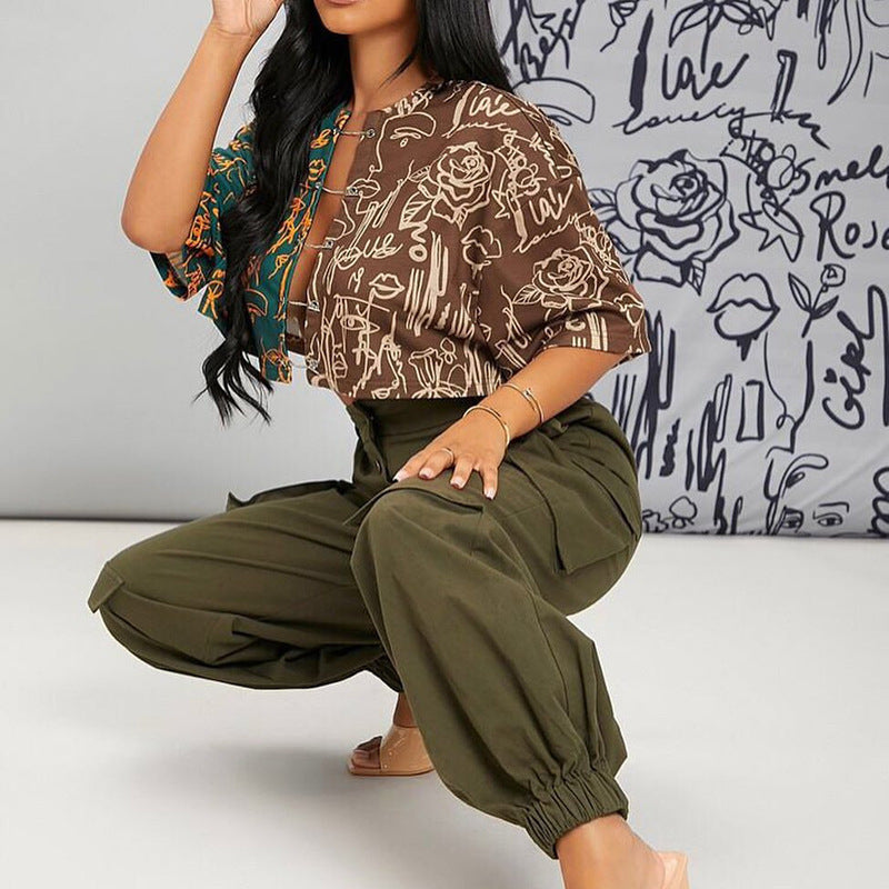 Collision Print Crop Top - Primordials