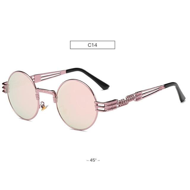 John Lennon Round Steampunk Mirrored Sunglasses