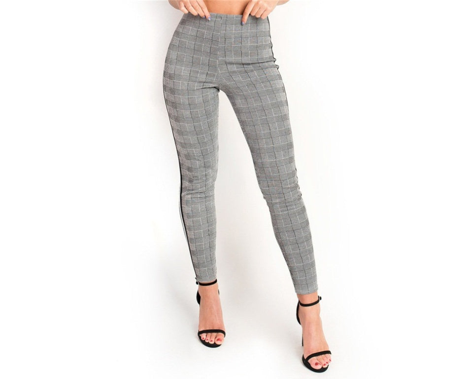 Ribbon High-Waist Stretch Pants