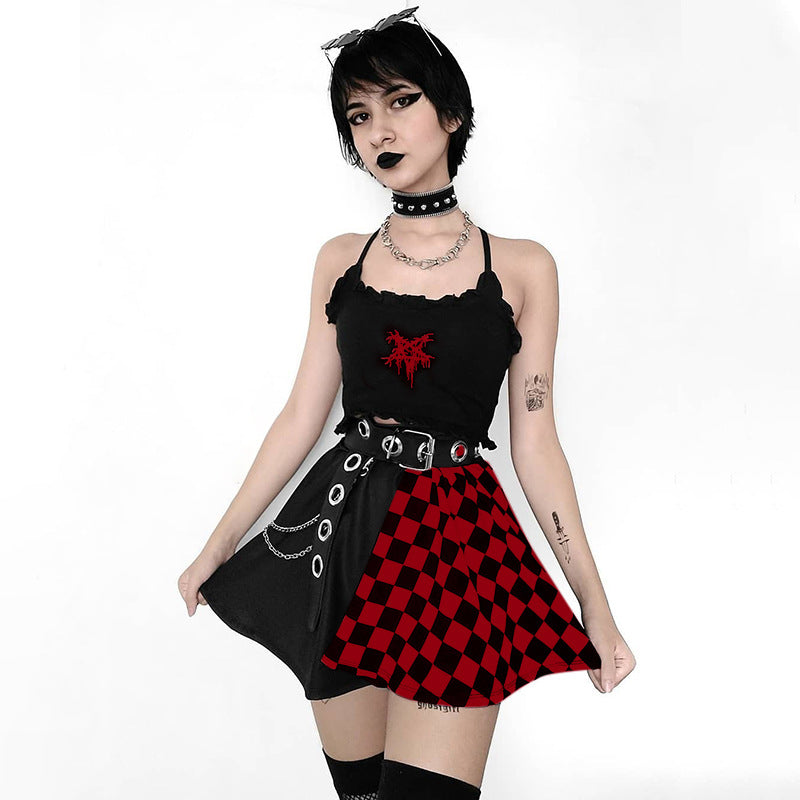 Gothic Plaid A-Line Mini Skirt - Primordials