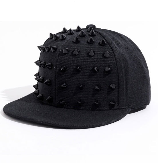 Rivet Studded Black Streetwear Hat