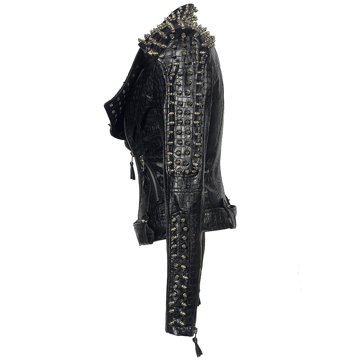 Short Faux Leather Biker Jacket