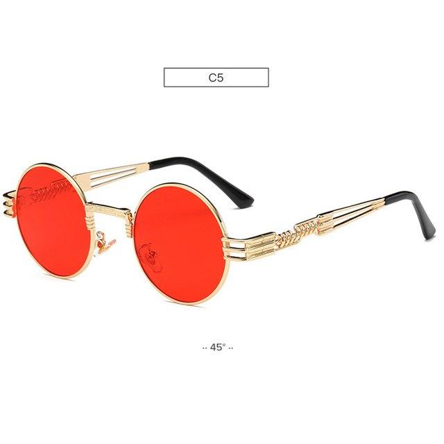 John Lennon Round Steampunk Mirrored Sunglasses