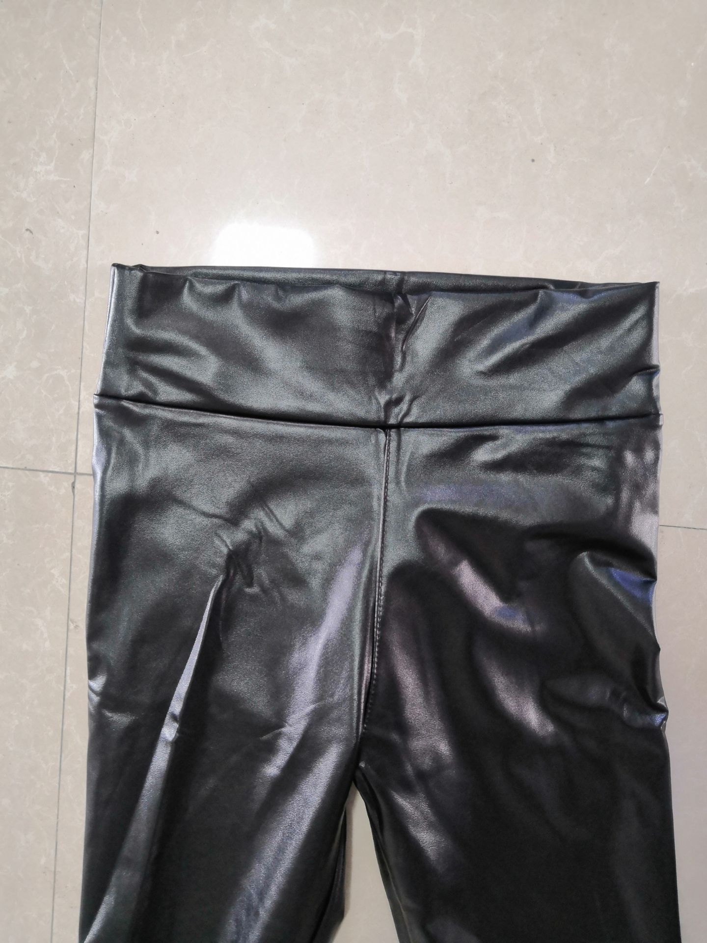 Reflective High-Waist Faux Leather Leggings