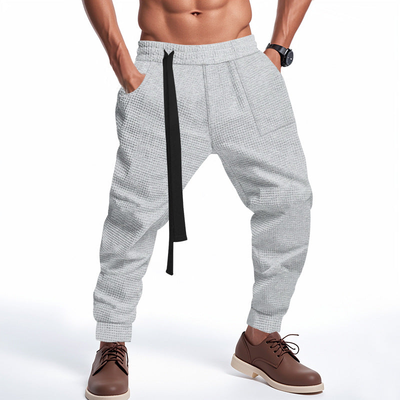 Solid Waffle-Knit Joggers Primordials