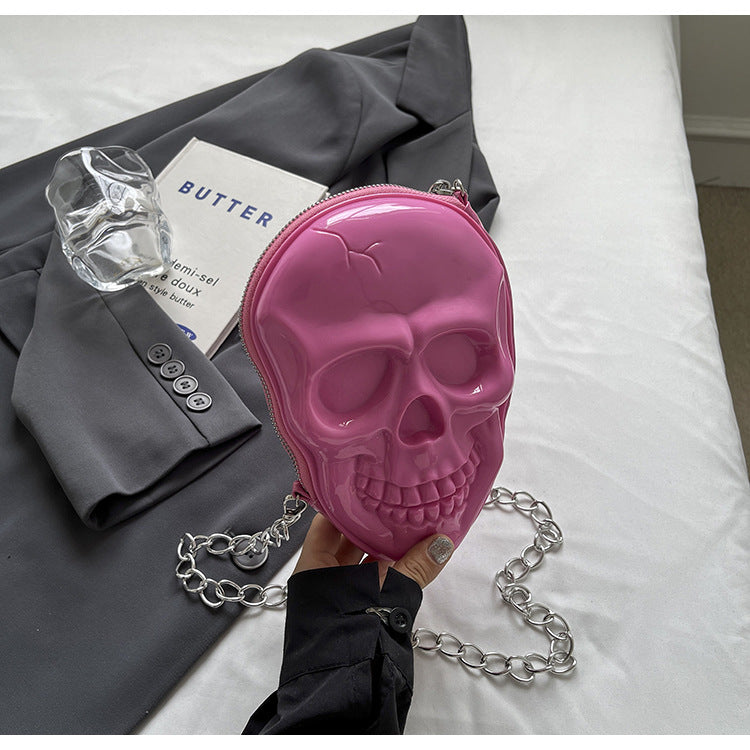 Chained Skull Silicone Crossbody Bag