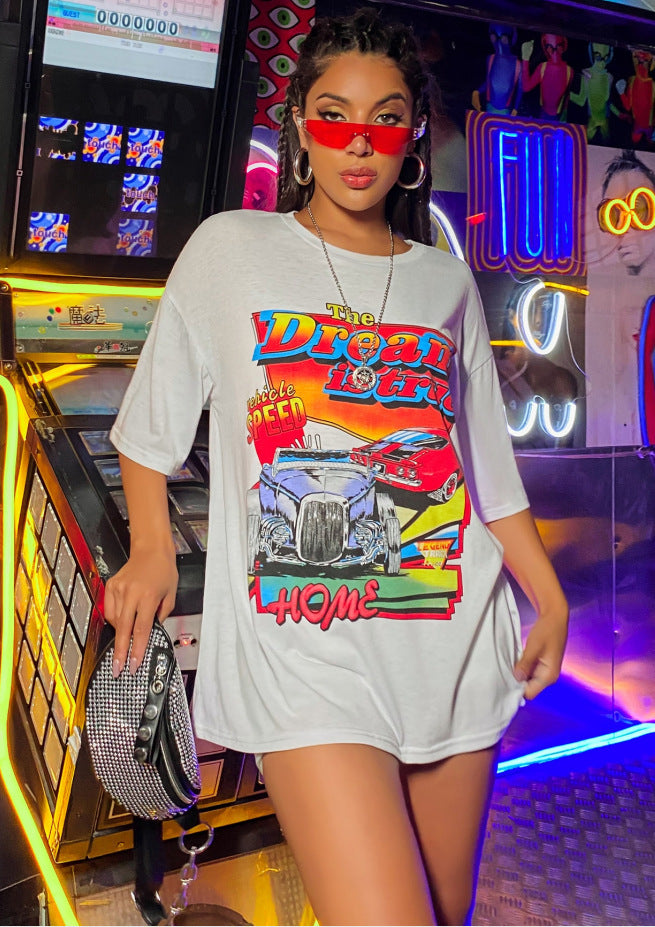 Oversized Cotton Album Art Streetwear Top Primordials