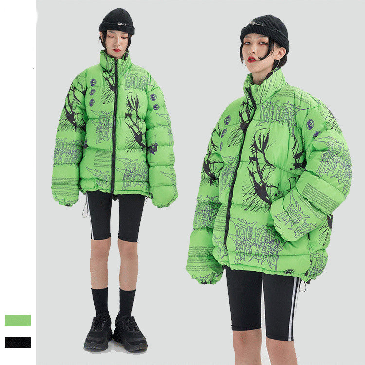 Personalized Creative Print Thick Cotton Jacket