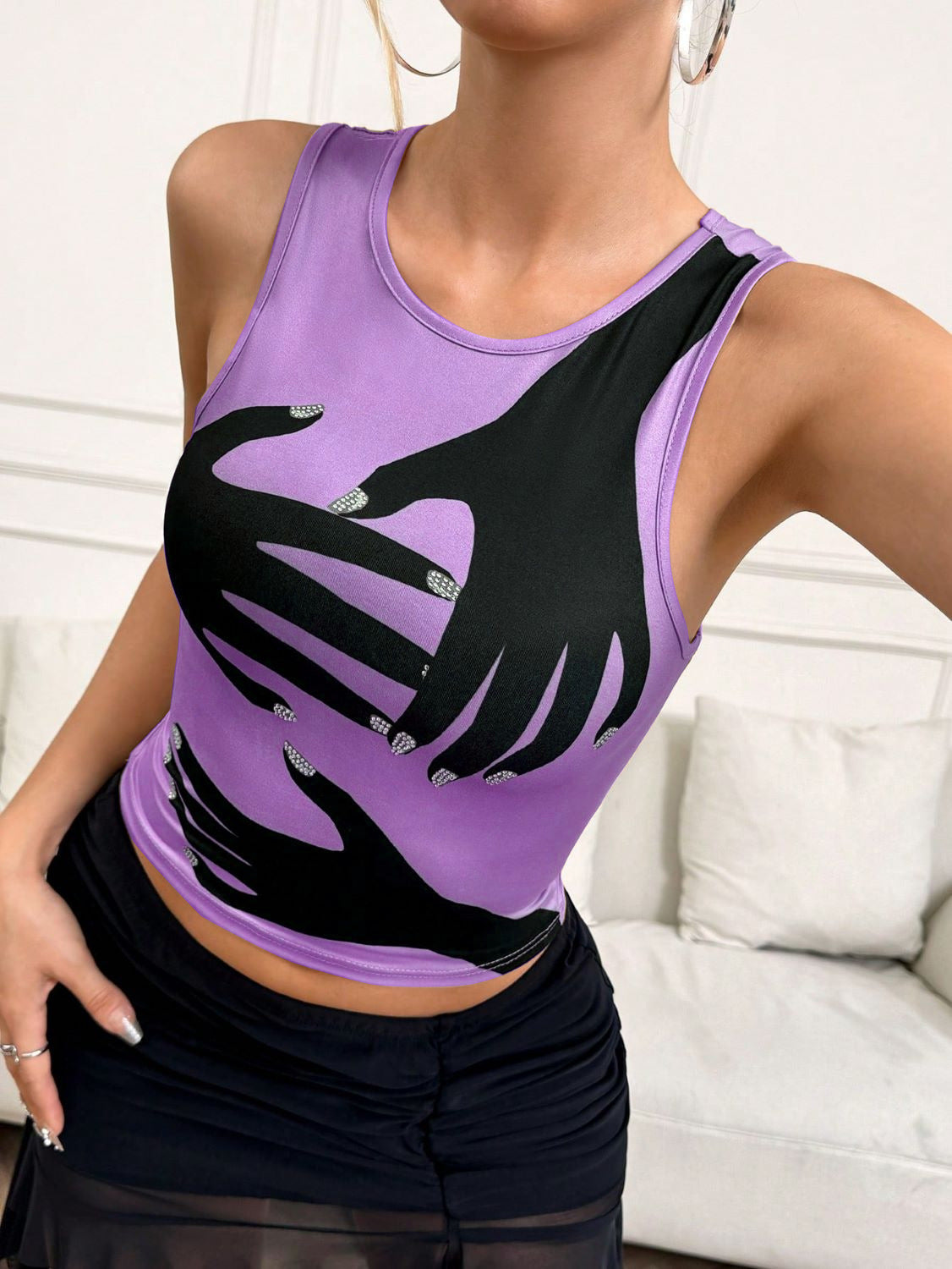 Y2K Hand-Printed Sleeveless Tank