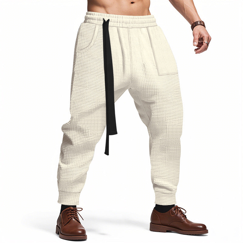 Solid Waffle-Knit Joggers Primordials