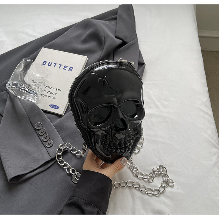 Chained Skull Silicone Crossbody Bag