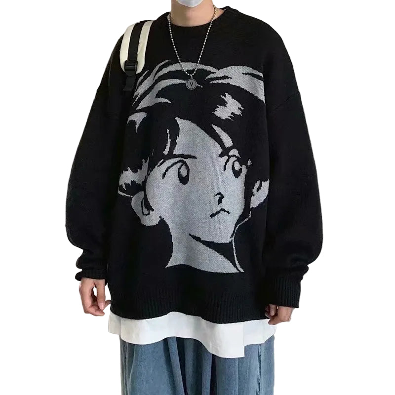 Retro Hip-Hop Knitted Pullover Sweater
