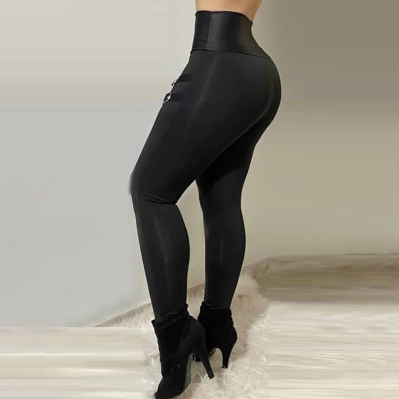 High-Waist Skinny Pencil Leggings
