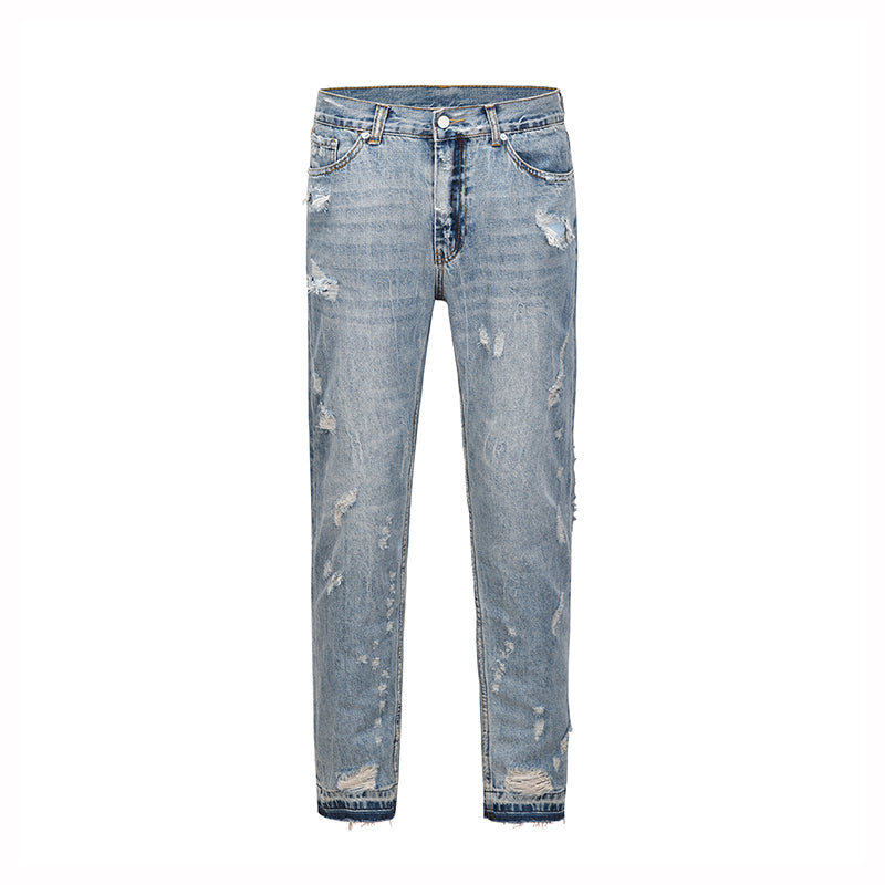 Men's Loose And Ripped Casual Trendy Brand Jeans - Whispering Winds