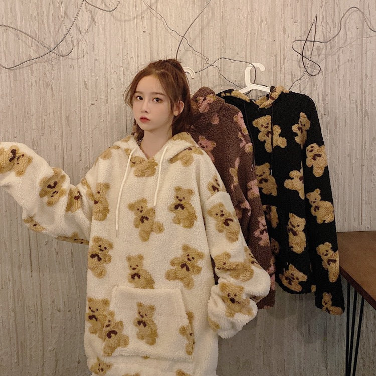 Trendy "Bears" Padded Hooded Winter Jacket