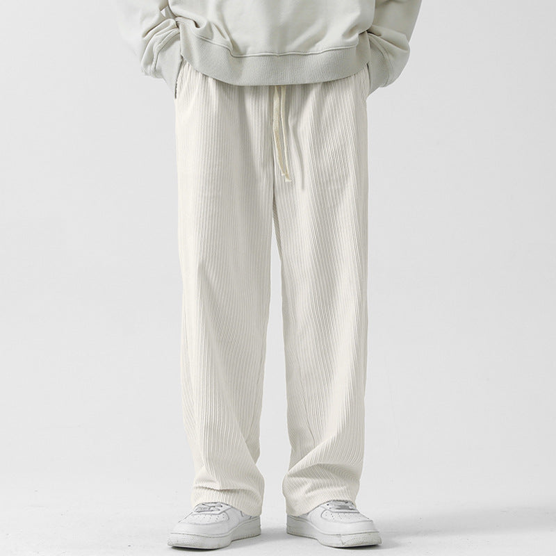 Fleece-lined Thick Loose Straight Corduroy Pants - Whispering Winds