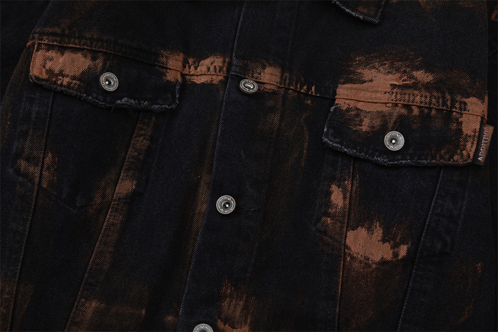 Fashion Distressed Holes Denim Jacket