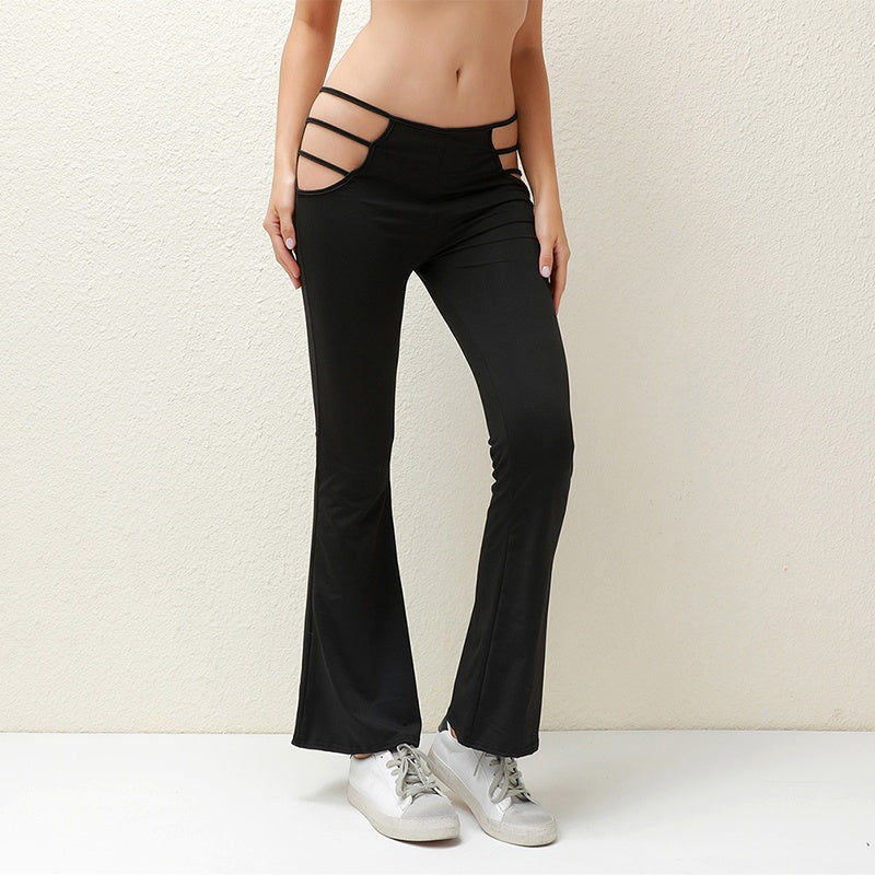 Slim Hollow-Out Flare Streetwear Pants
