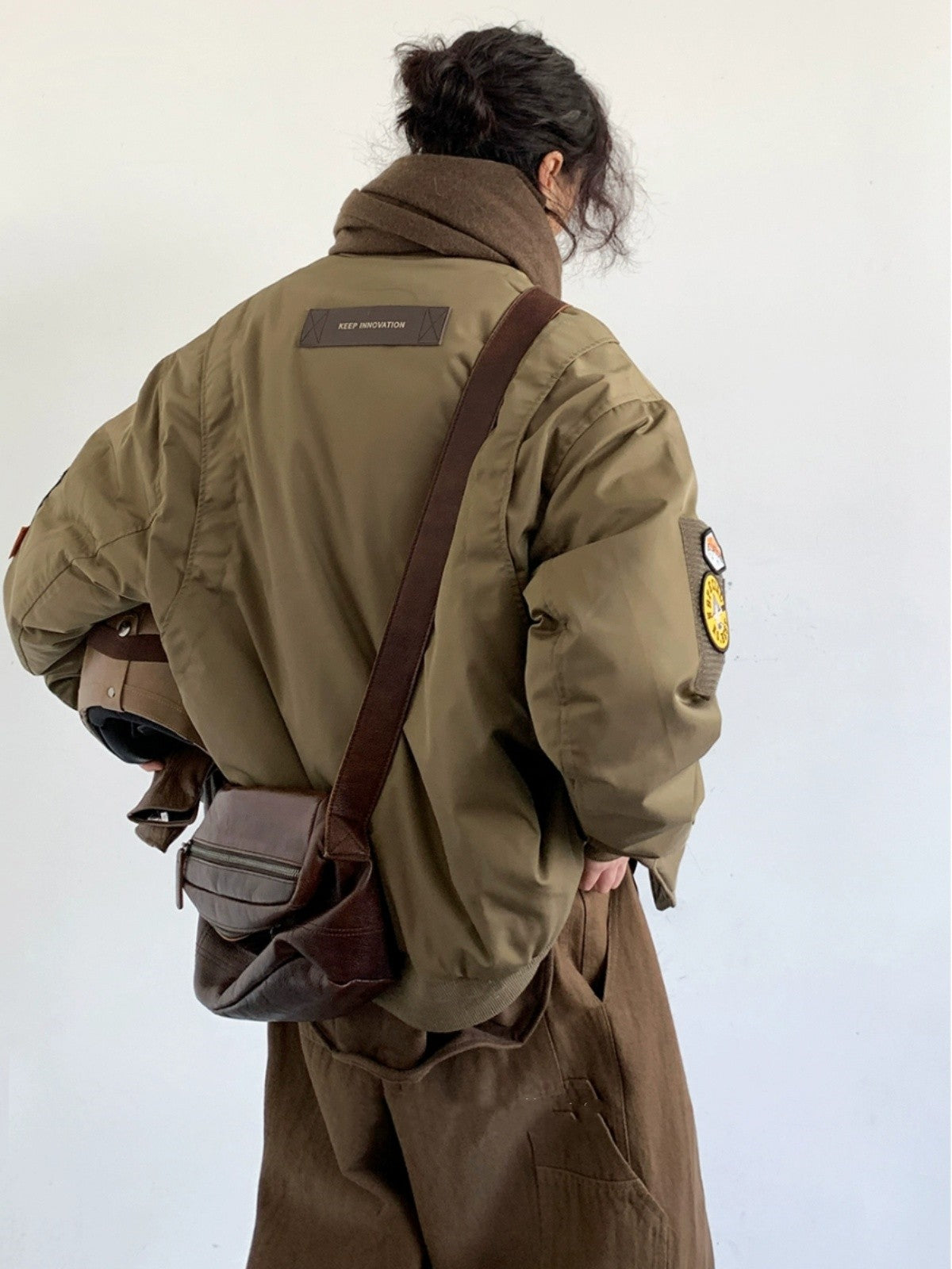 Pilot Down Jacket Male Loose Retro Overalls - Whispering Winds