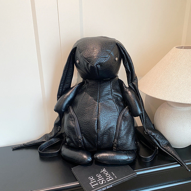 Oversized Bunny Leather Streetwear Backpack Primordials