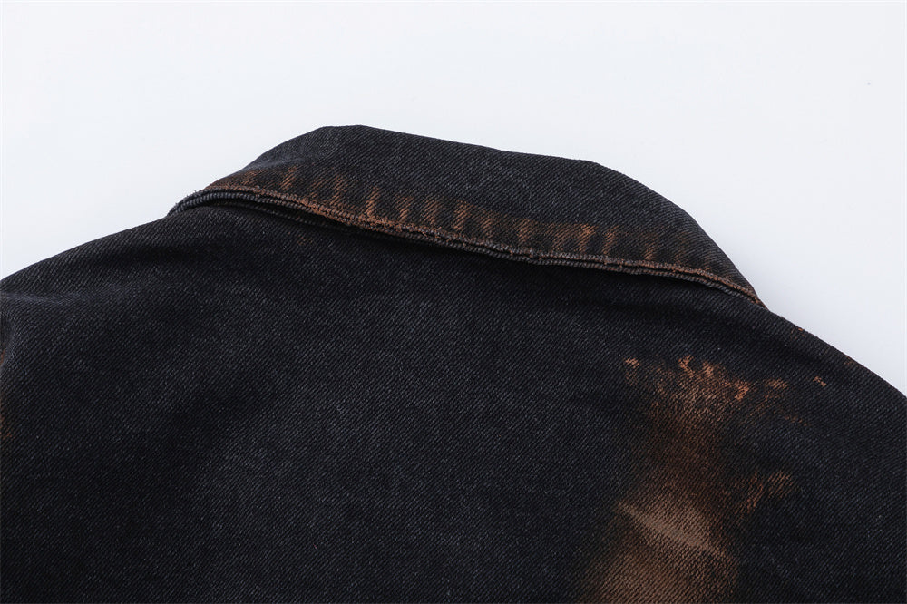 Fashion Distressed Holes Denim Jacket