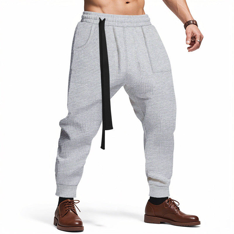 Solid Waffle-Knit Joggers Primordials