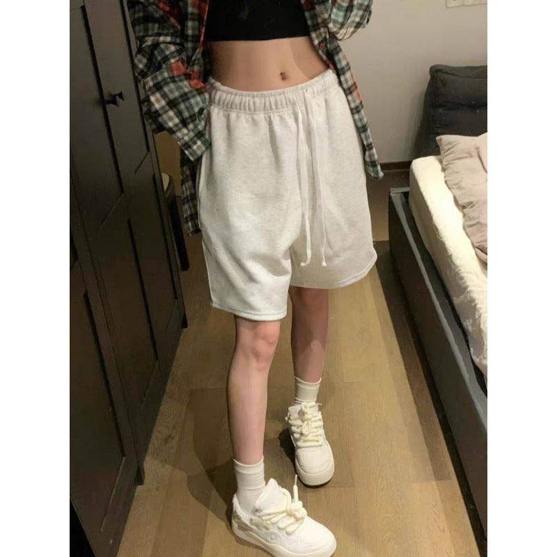 Retro American High-Waist Wide-Leg Shorts