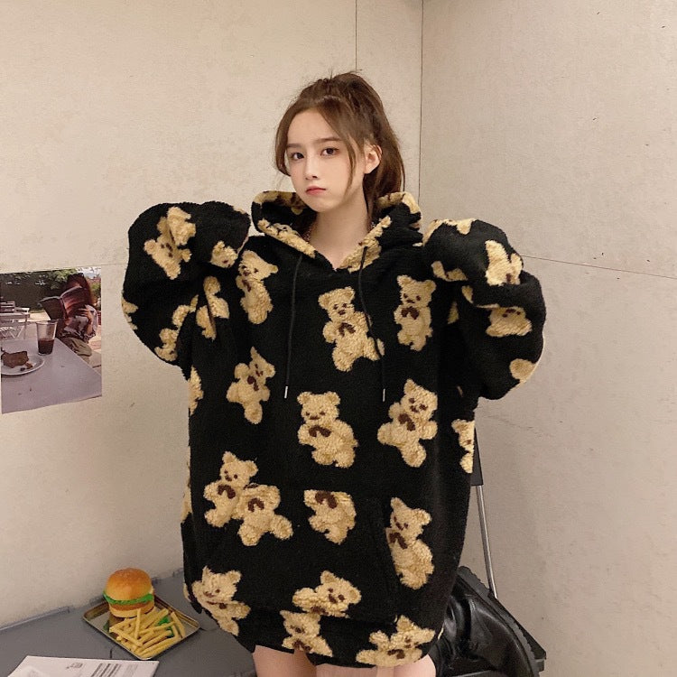 Trendy "Bears" Padded Hooded Winter Jacket