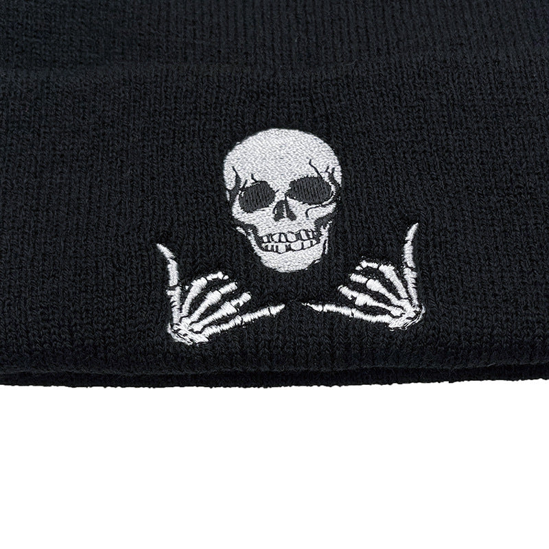 Warm Knit "Grinning Skull" Beanie Hat