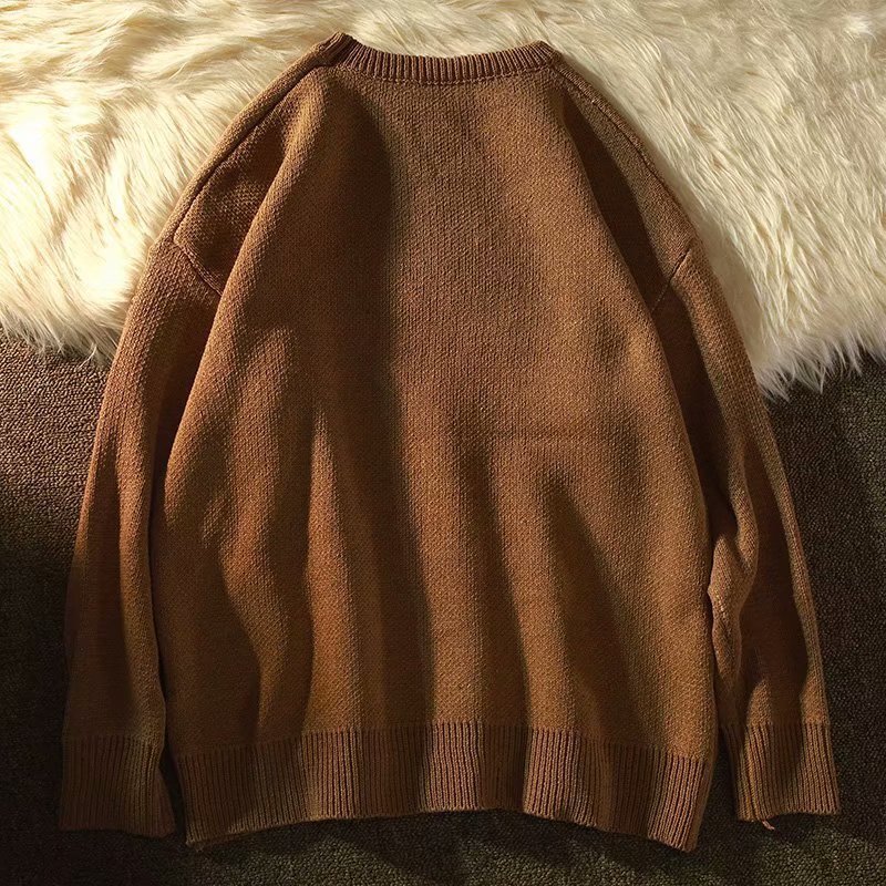 Retro Hip-Hop Knitted Pullover Sweater