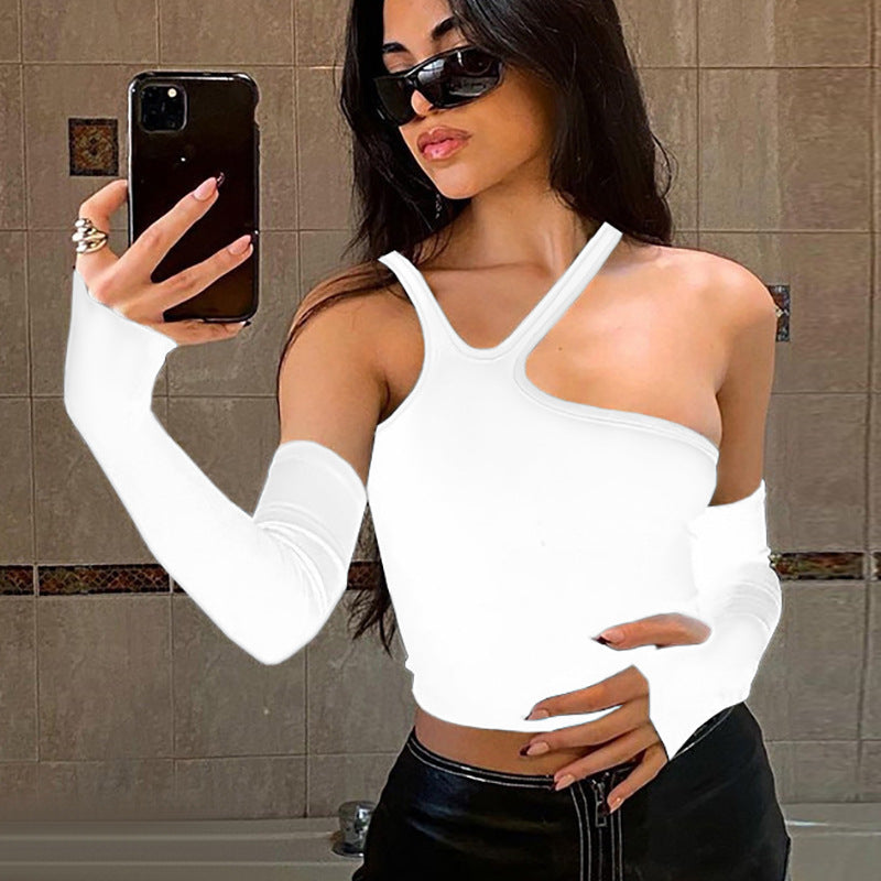 Irregular Split Oversleeve Slim T-Shirt