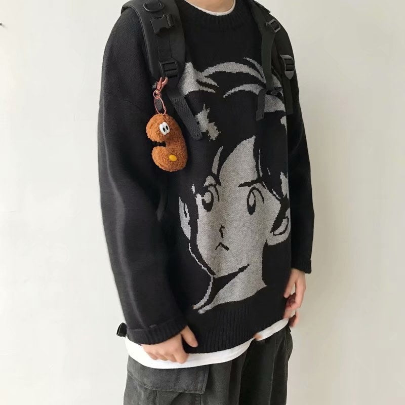 Retro Hip-Hop Knitted Pullover Sweater